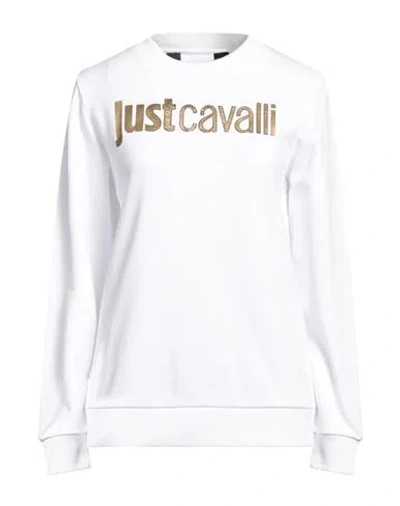 Just Cavalli Woman Sweatshirt White Size S Cotton, Elastane