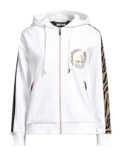 Just Cavalli Woman Sweatshirt White Size L Cotton, Elastane