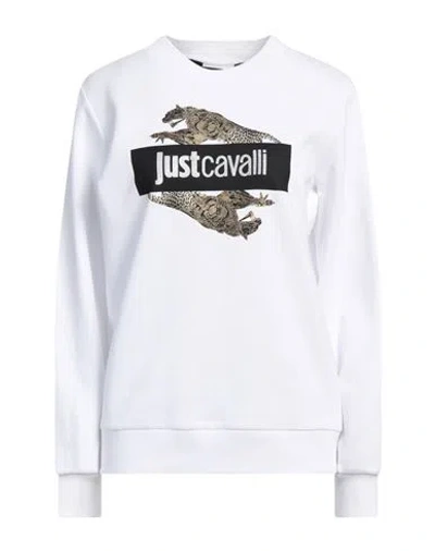 Just Cavalli Woman Sweatshirt White Size L Cotton, Elastane