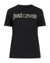 Just Cavalli Woman T-shirt Black Size L Cotton