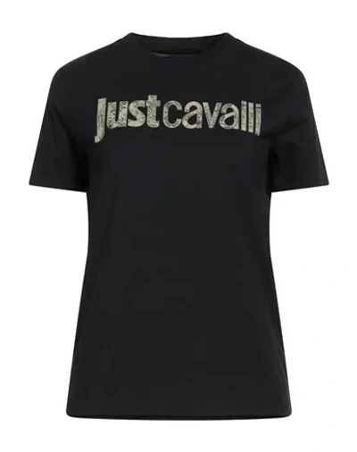 Just Cavalli Woman T-shirt Black Size L Cotton