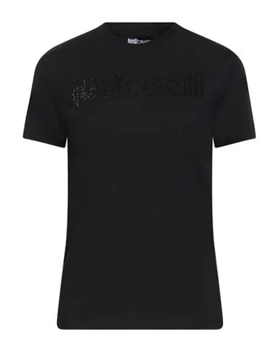 Just Cavalli Woman T-shirt Black Size L Cotton