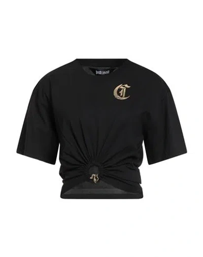 Just Cavalli Woman T-shirt Black Size L Cotton