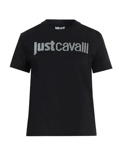 Just Cavalli Woman T-shirt Black Size L Cotton