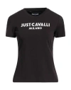Just Cavalli Woman T-shirt Black Size L Cotton, Elastane