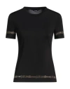 Just Cavalli Woman T-shirt Black Size S Viscose, Elastane In Black