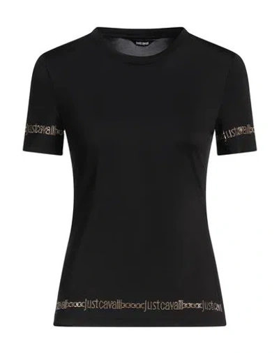 Just Cavalli Woman T-shirt Black Size S Viscose, Elastane