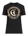Just Cavalli Woman T-shirt Black Size M Cotton