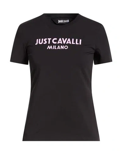 Just Cavalli Woman T-shirt Black Size S Cotton, Elastane
