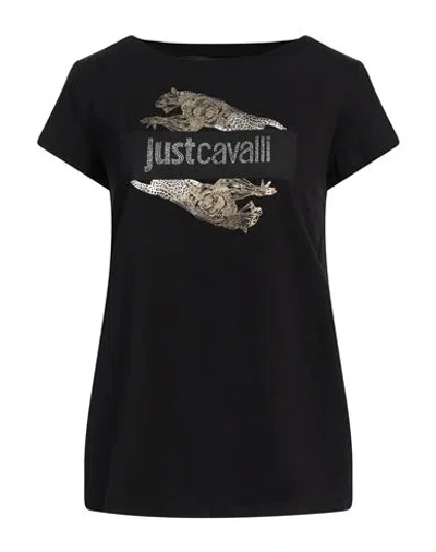 Just Cavalli Woman T-shirt Black Size Xl Cotton