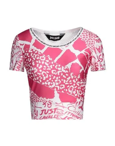 Just Cavalli Woman T-shirt Fuchsia Size S Polyamide, Elastane, Polyester In Multi