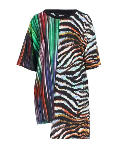 Just Cavalli Woman T-shirt Green Size S Cotton In Multi