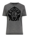 Just Cavalli Woman T-shirt Grey Size M Cotton In Gray