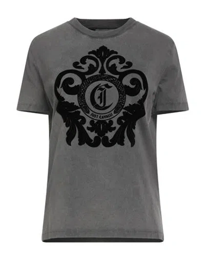 Just Cavalli Woman T-shirt Grey Size M Cotton In Gray