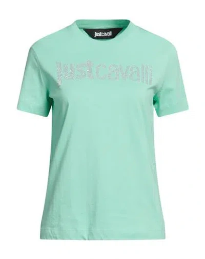 Just Cavalli Woman T-shirt Light Green Size Xl Cotton