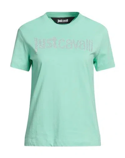Just Cavalli Woman T-shirt Light Green Size Xl Cotton In Green