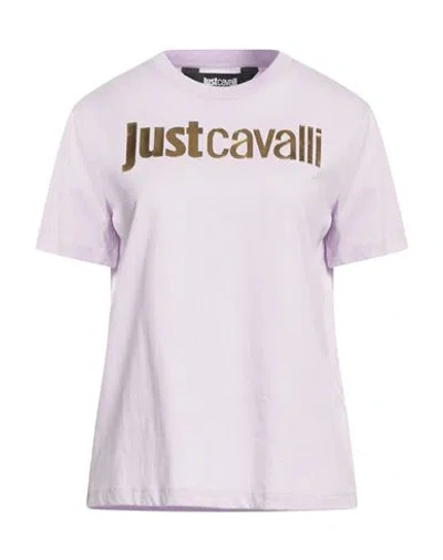 Just Cavalli Woman T-shirt Lilac Size L Cotton In Purple