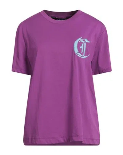 Just Cavalli Woman T-shirt Mauve Size Xl Cotton In Purple