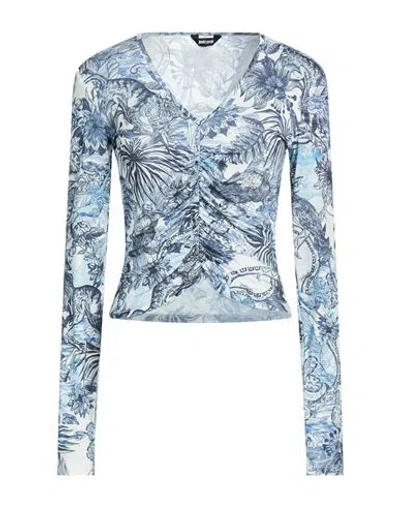 Just Cavalli Woman T-shirt Midnight Blue Size 10 Viscose, Elastane