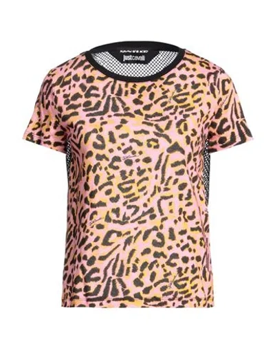 Just Cavalli Woman T-shirt Pink Size S Cotton, Elastane