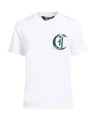 Just Cavalli Woman T-shirt White Size L Cotton