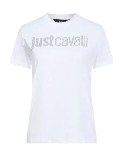JUST CAVALLI JUST CAVALLI WOMAN T-SHIRT WHITE SIZE L COTTON