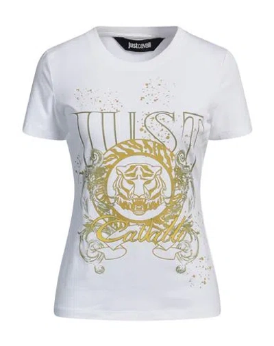 Just Cavalli Woman T-shirt White Size Xs Cotton, Elastane
