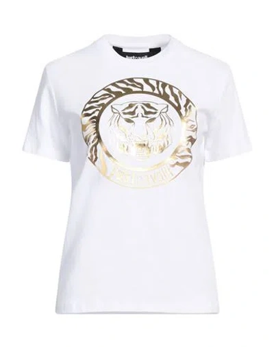 Just Cavalli Woman T-shirt White Size M Cotton