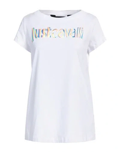 Just Cavalli Woman T-shirt White Size S Cotton