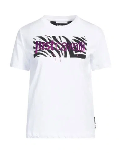 Just Cavalli Woman T-shirt White Size Xl Cotton