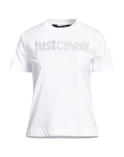 JUST CAVALLI JUST CAVALLI WOMAN T-SHIRT WHITE SIZE L COTTON
