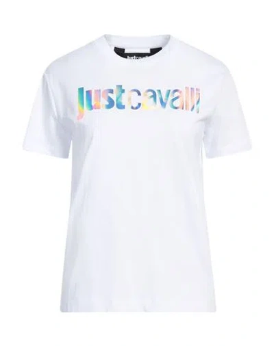 Just Cavalli Woman T-shirt White Size Xl Cotton