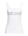 Just Cavalli Woman Tank Top White Size Xl Cotton, Elastane In White