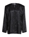 Just Cavalli Woman Top Black Size 10 Polyester, Viscose In Black