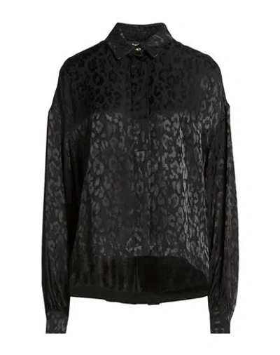 Just Cavalli Woman Top Black Size 10 Viscose