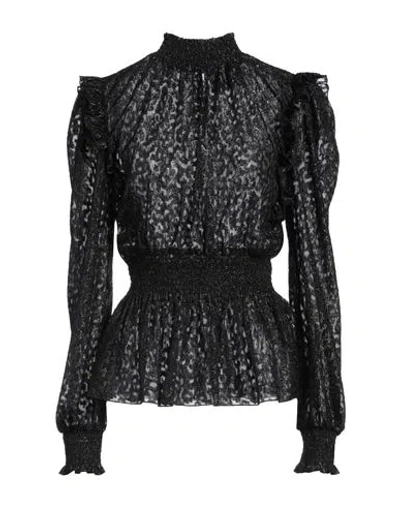 Just Cavalli Woman Top Black Size 8 Polyester