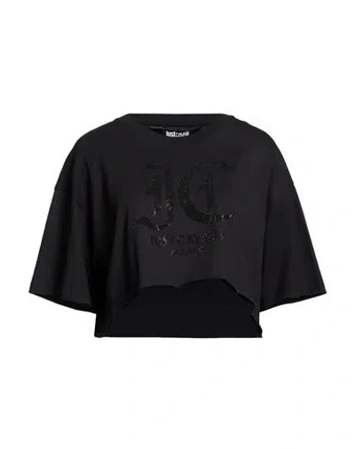 Just Cavalli Woman Top Black Size M Cotton