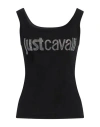 Just Cavalli Woman Top Black Size L Cotton, Elastane