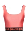 Just Cavalli Woman Top Coral Size 14 Polyamide, Elastane In Red