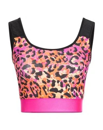 Just Cavalli Woman Top Fuchsia Size 4 Polyamide, Elastane In Pink