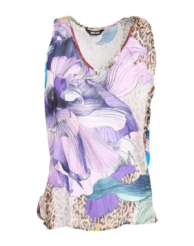 Just Cavalli Woman Top Lilac Size 4 Polyester In Multi