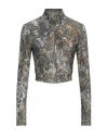 Just Cavalli Woman Top Marigold Size 4 Polyester, Metallic Polyester, Elastane In Yellow