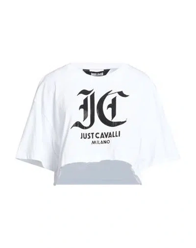 Just Cavalli Woman Top White Size L Cotton