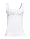 Just Cavalli Woman Tank Top White Size Xl Cotton, Elastane In White