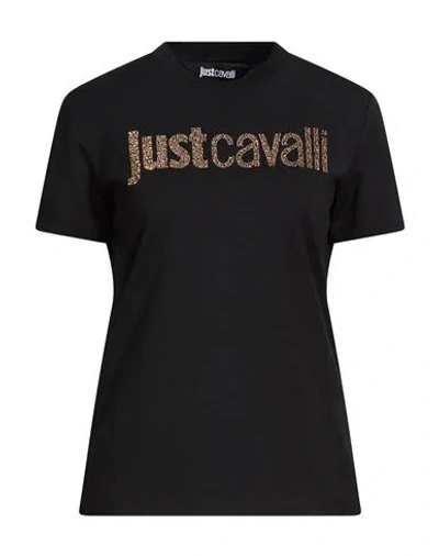 Just Cavalli Woman T-shirt Black Size L Cotton