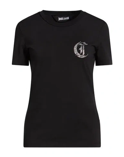 Just Cavalli Woman T-shirt Black Size M Cotton, Elastane