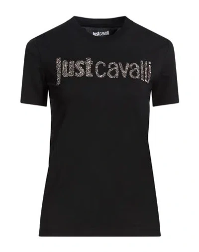 Just Cavalli Woman T-shirt Black Size S Cotton