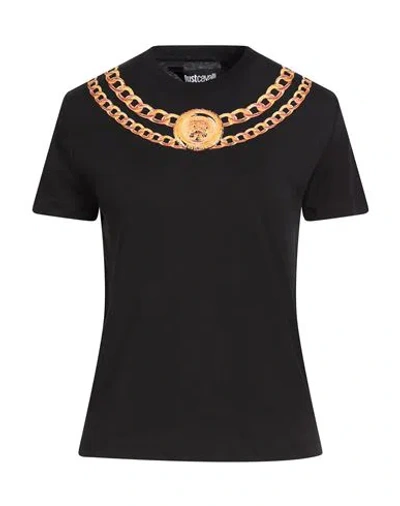 Just Cavalli Woman T-shirt Black Size S Cotton