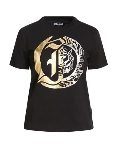 Just Cavalli Woman T-shirt Black Size S Cotton