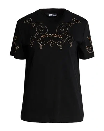 Just Cavalli Woman T-shirt Black Size S Cotton